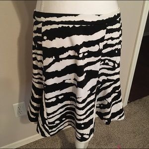 ❤ Michael Kors fit n flare  zebra print skirt